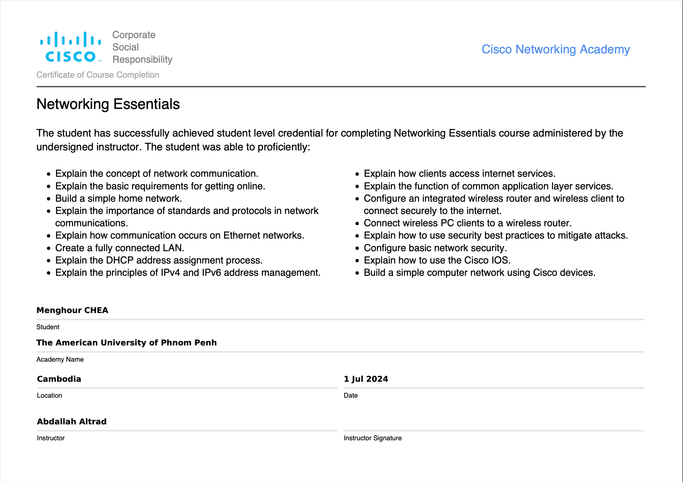 Cisco Network Essential